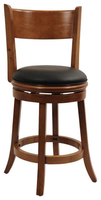 Palmetto Swivel Stool, 24" Counter Height, Fruitwood