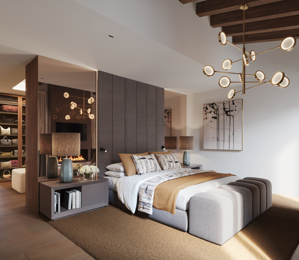 Design ideas for a contemporary bedroom in Other.