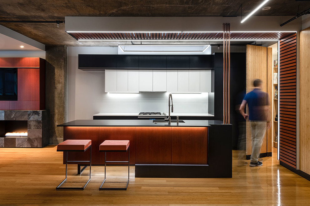 Kitchen - industrial kitchen idea in DC Metro