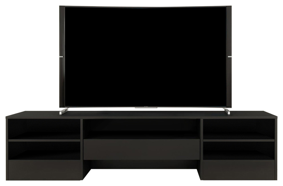 Nexera 109006 Rustik 72" TV Stand, 1-Drawer, Black