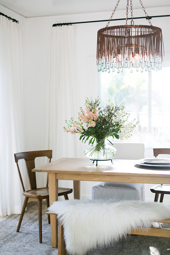 Design ideas for an eclectic dining room in Santa Barbara.