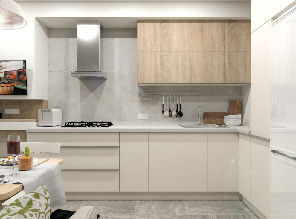 Очаровательная кухня-столовая.