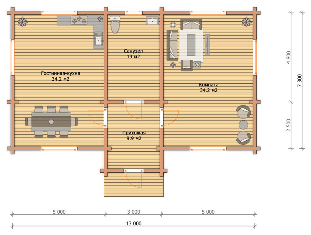 Дом из профилированного бруса "Яхрома"