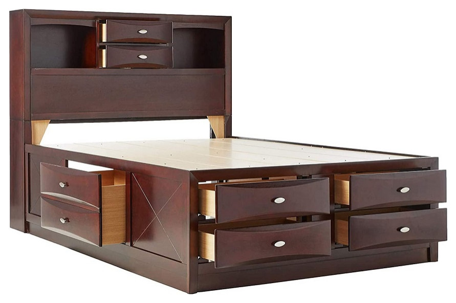 ACM21596EK, ACME Ireland Eastern King Bed With Storage, Espresso