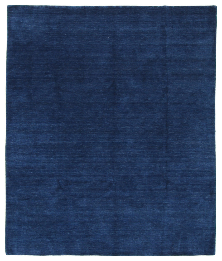 Modern Hand Made Himalayan Wool Rug, Blue, 8'x10', 8'x10 ...
