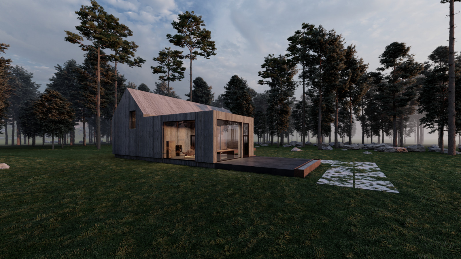 Бассейн в лесу