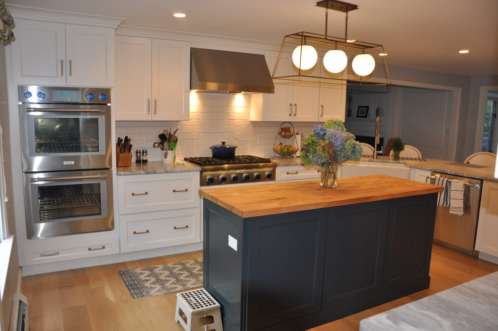 Inspiration for a transitional kitchen remodel in Boston