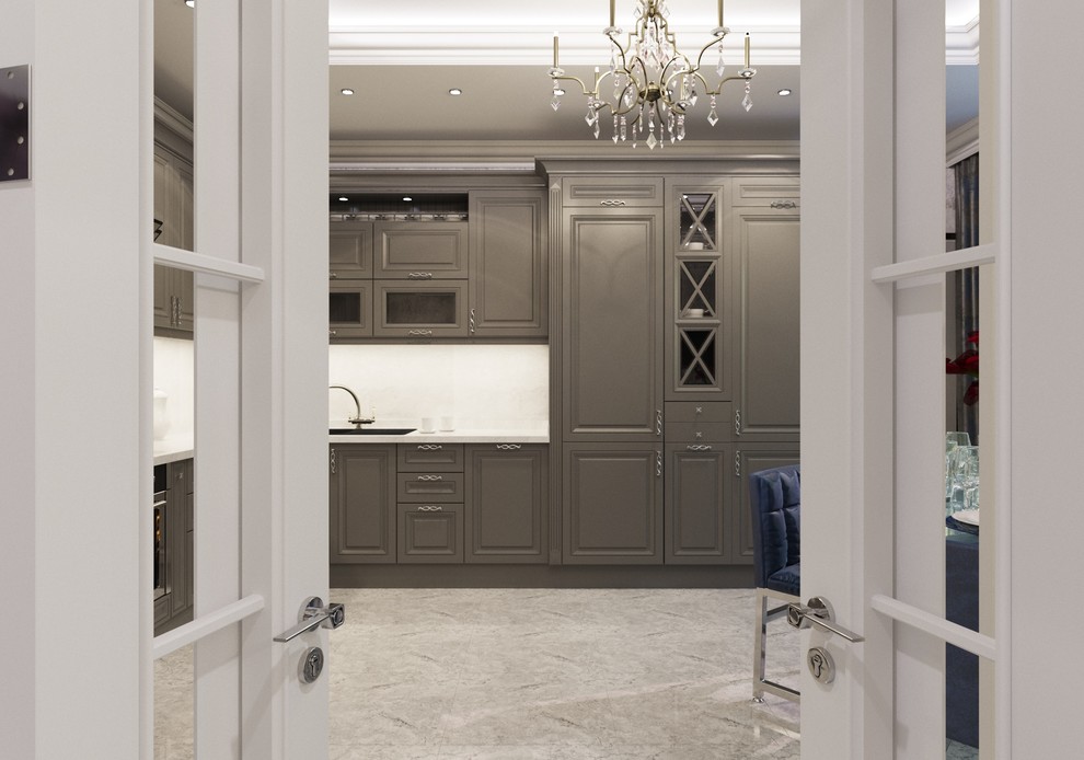 Проект совмещеной гостиной с кухней