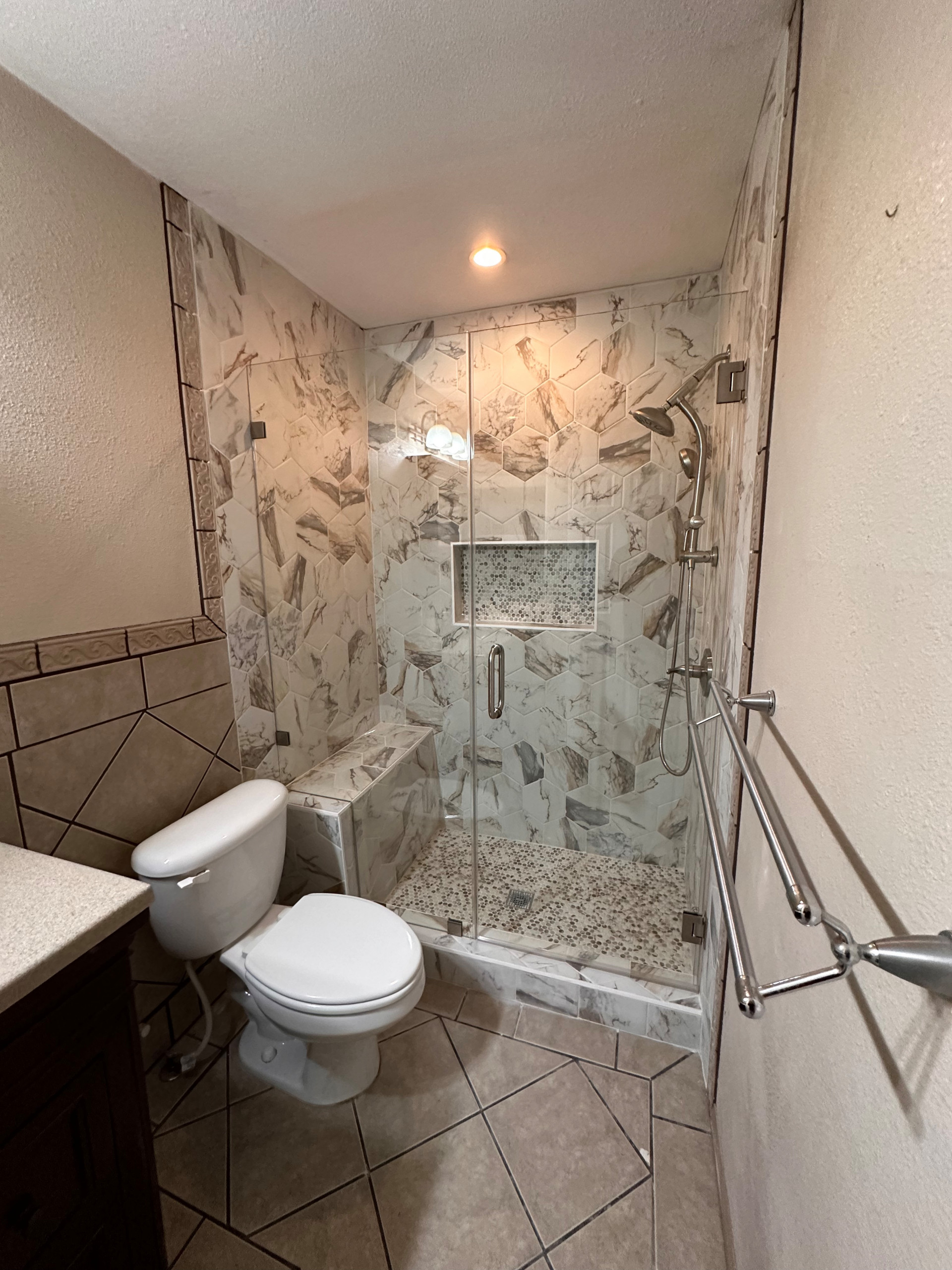 Modern Bathroom Tub Conversion Walnut