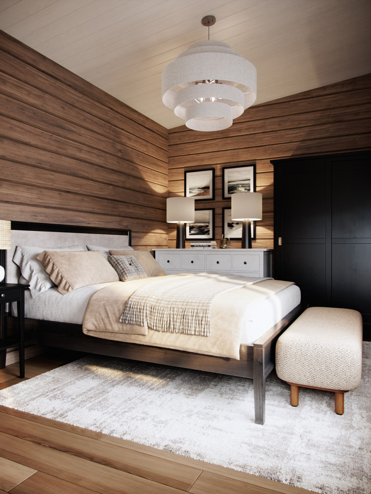 Дизайн интерьера загородного дома из бруса