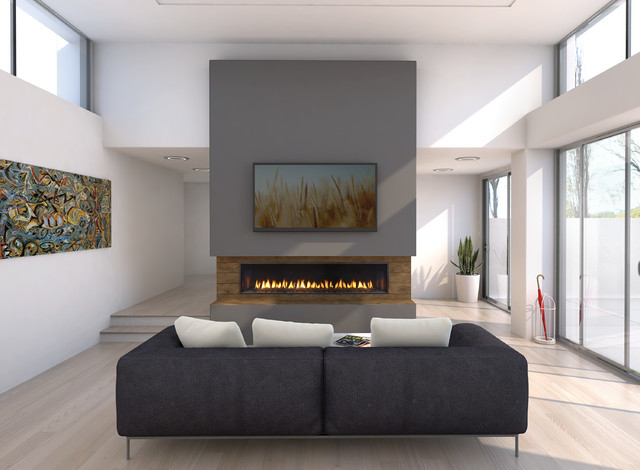 New York View 72 Gas Fireplace Modern Living Room Toronto