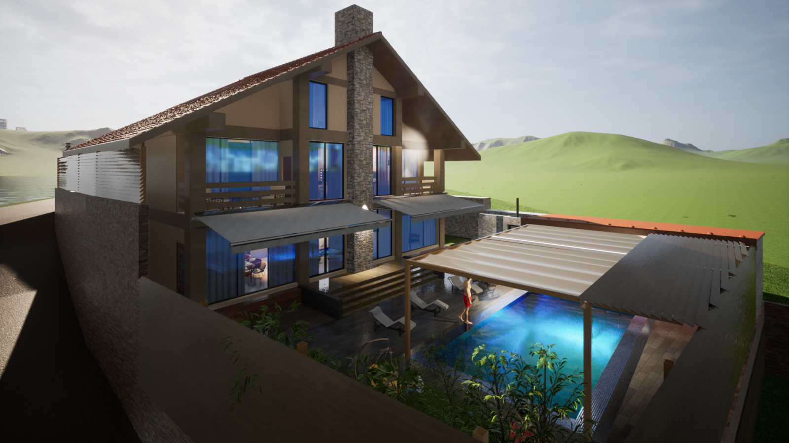 Планировки существующего коттеджа и планировка территории