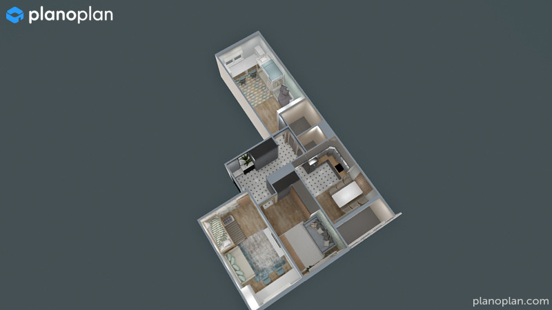 3х-комнатная квартира для семьи с 4мя детьми в скандинавском стиле