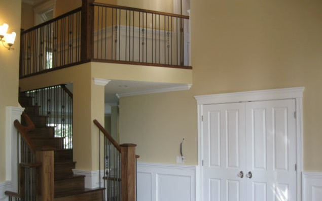 Entryway - entryway idea in Calgary with beige walls