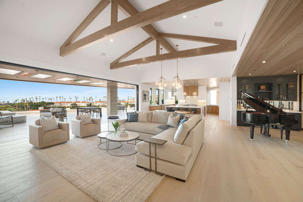 Example of a transitional home design design in Orange County
