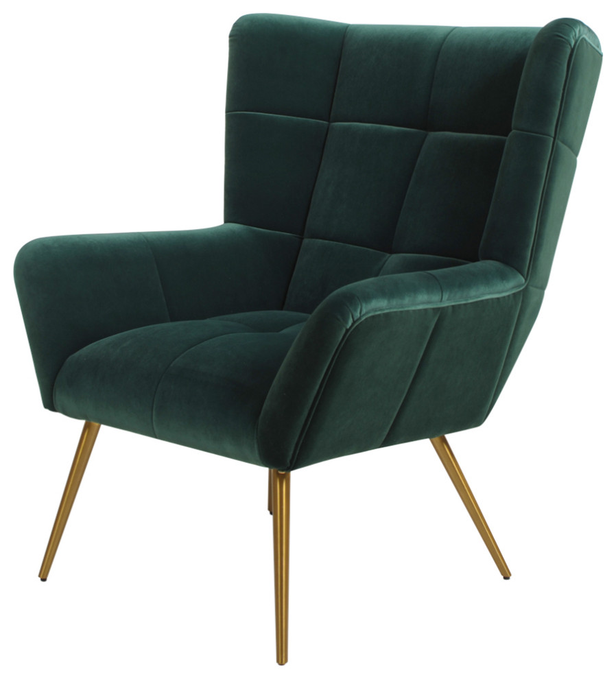 velvet winged armchair