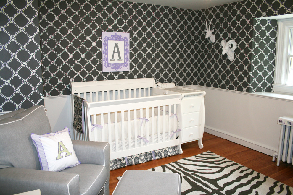 Photo of a contemporary nursery in New York.