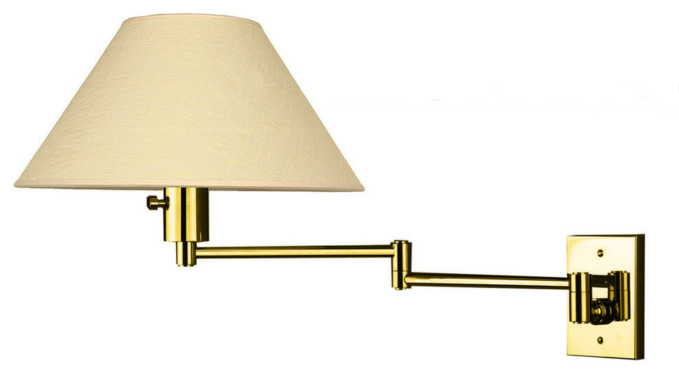 Imago Pared 1-Light Swing Arm Wall Sconce, Polished Brass Finish