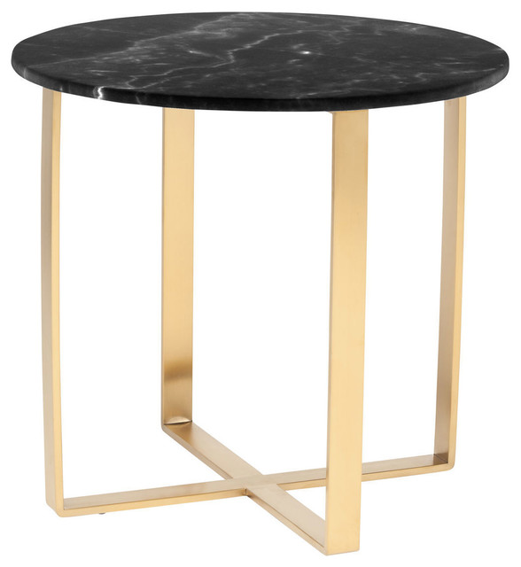 Rosa Side Table Marble End, Round End Table Marble Top