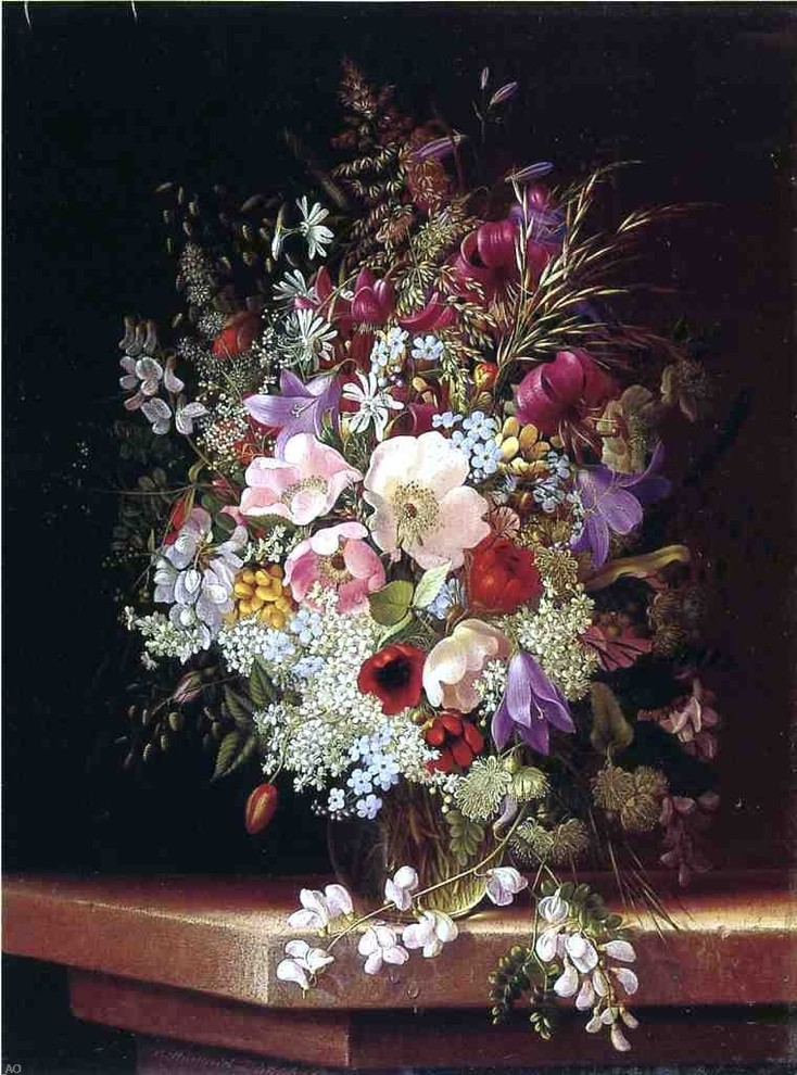 Adelheid Dietrich Still Life With Flowers, Gallery Wrapped Canvas, 21"x28"