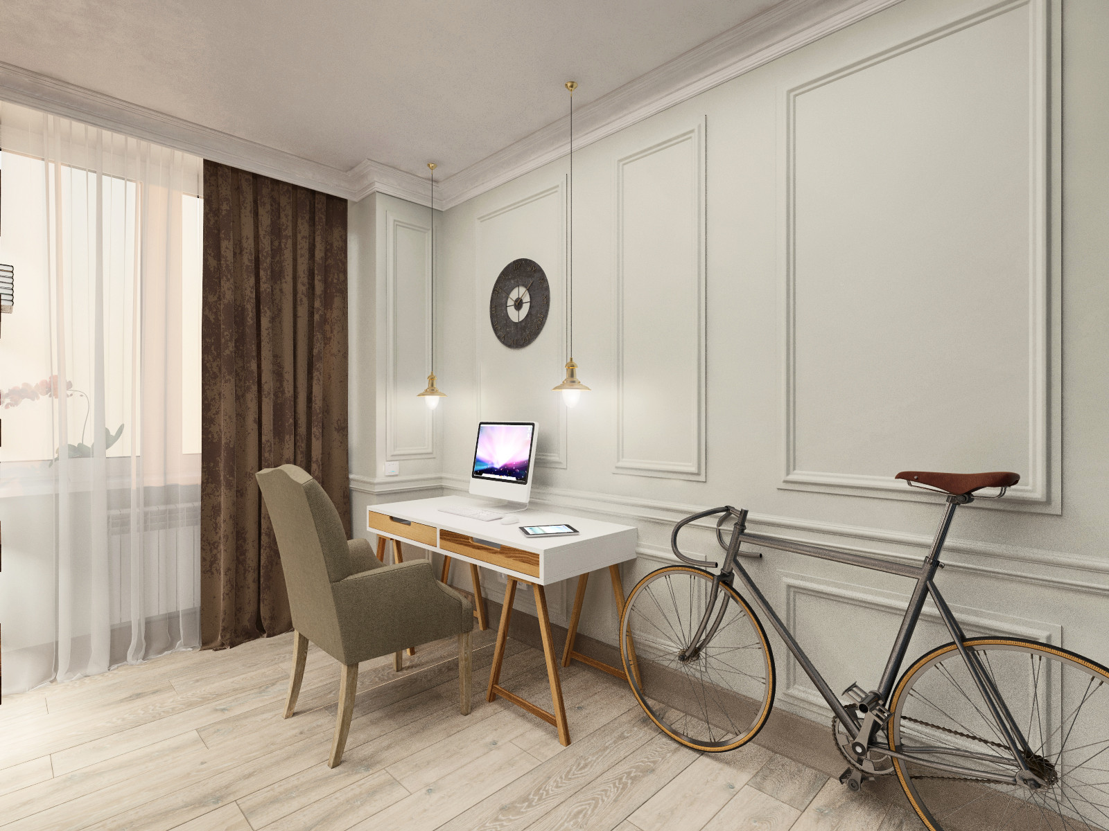 Дизайн интерьера однокомнатной квартиры.Современная класиика