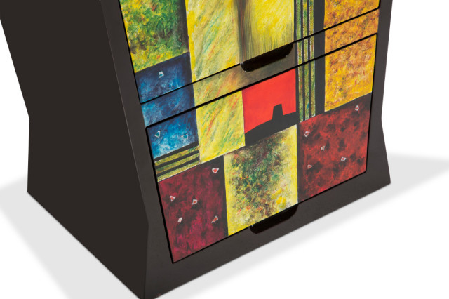 Curated visual reference: Picture Idea: Michael Amini Illusions V Shape 3 Drawers Storage Chest Contemporary