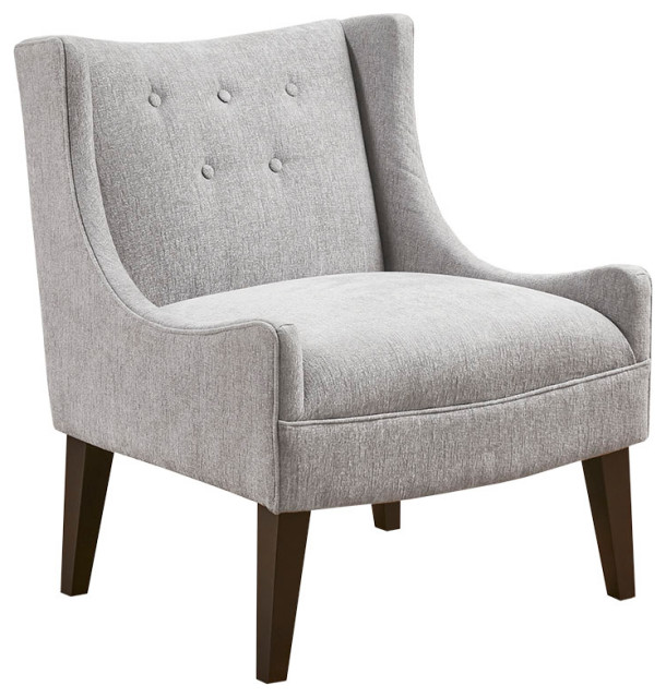 Madison Park Malabar Transitional Lounge Chair with Recessed Arms, Grey