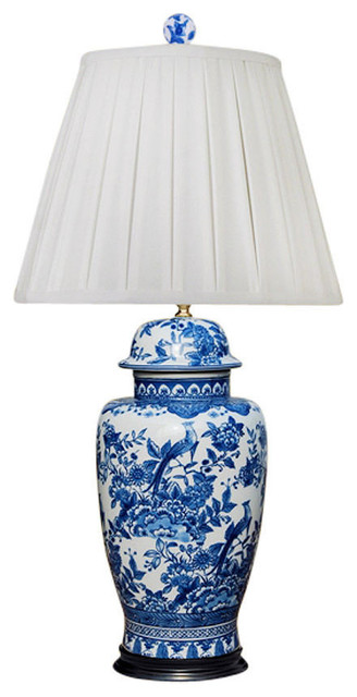 Blue And White Bird Fl Motif Porcelain Temple Jar Table Lamp Blue And White Bird Fl Motif Porcelain Temple Jar Table Lamp 29