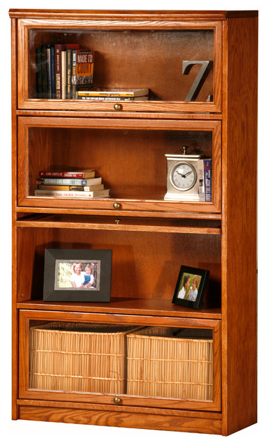 Eagle Furniture Classic Oak 4-Door Lawyer Bookcase, Olive Oak