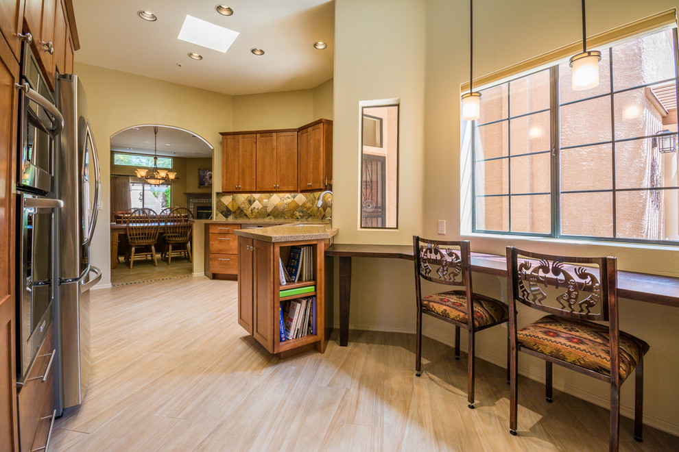 Mid-sized transitional galley kitchen photo in Phoenix