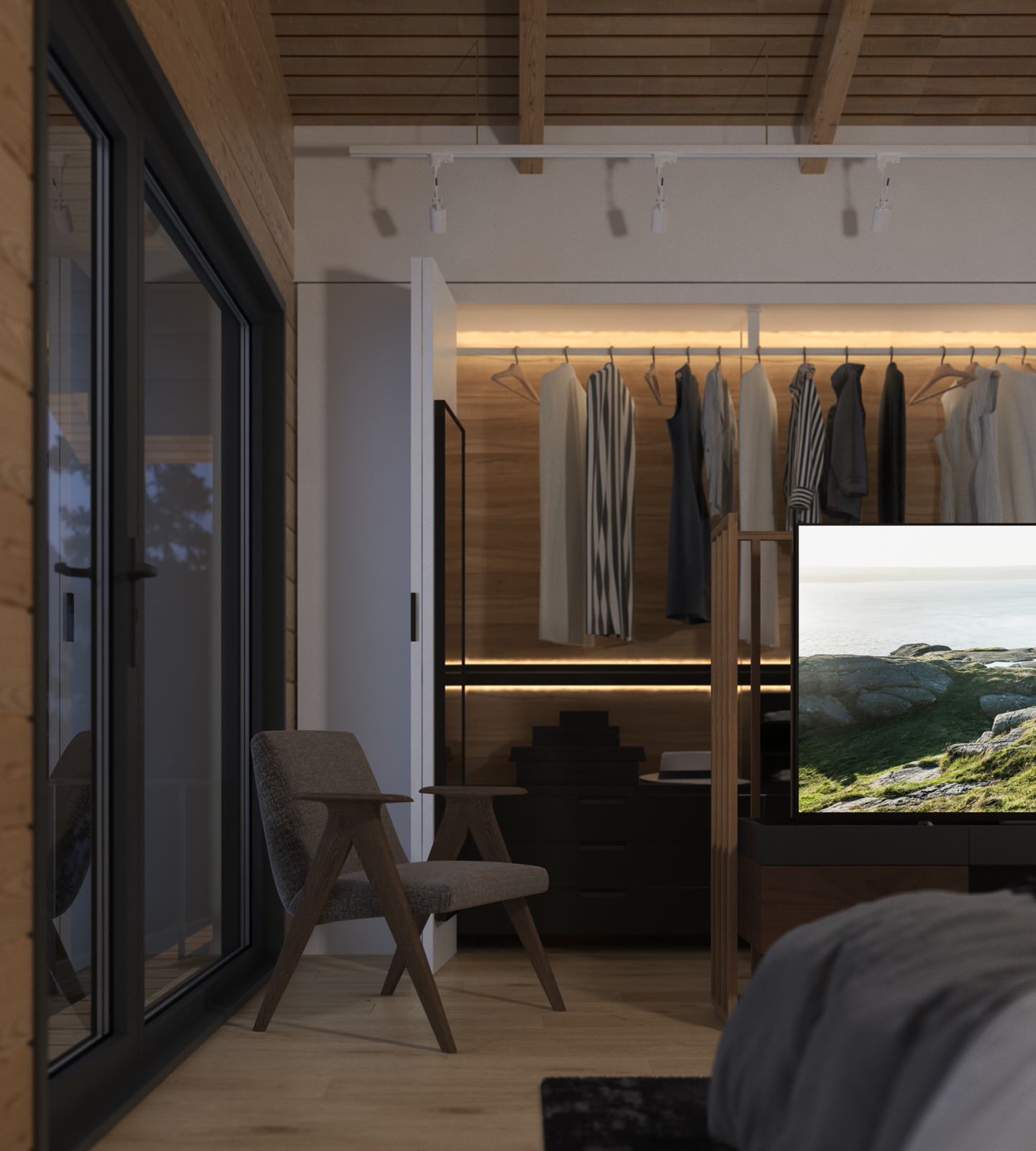 Дизайн-проект интерьера загородного дома (из бруса)