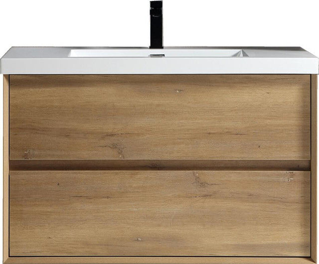 Ashley 36'' Floating Vanity, Acrylic Top Contemporary Bathroom