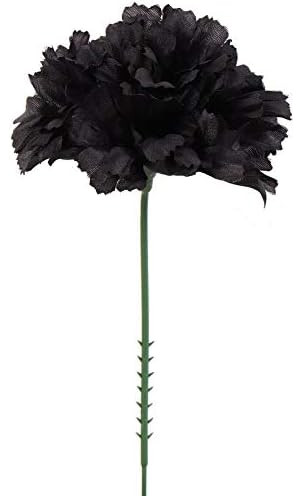 100 Violet Silk Carnations: 3.5" Flowers, 5" Stem for Wedding Decor, Black
