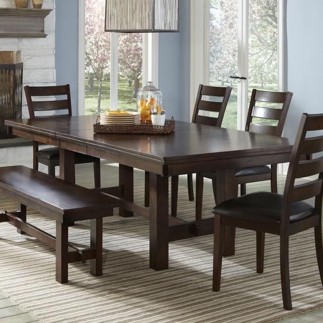 Emma Mason Signature Lorenza Trestle Dining Table in Raisin