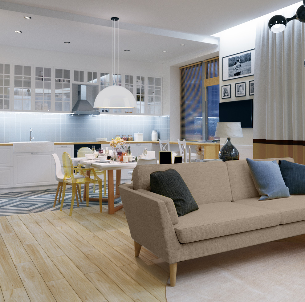 Светлый интерьер с яркими акцентами