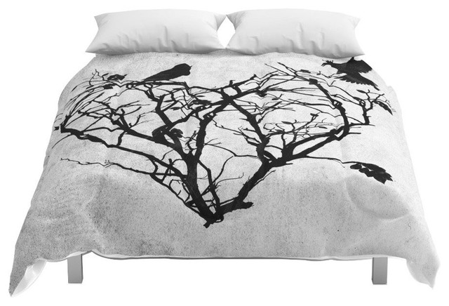 Society6 Under Construction Black And White Comforter