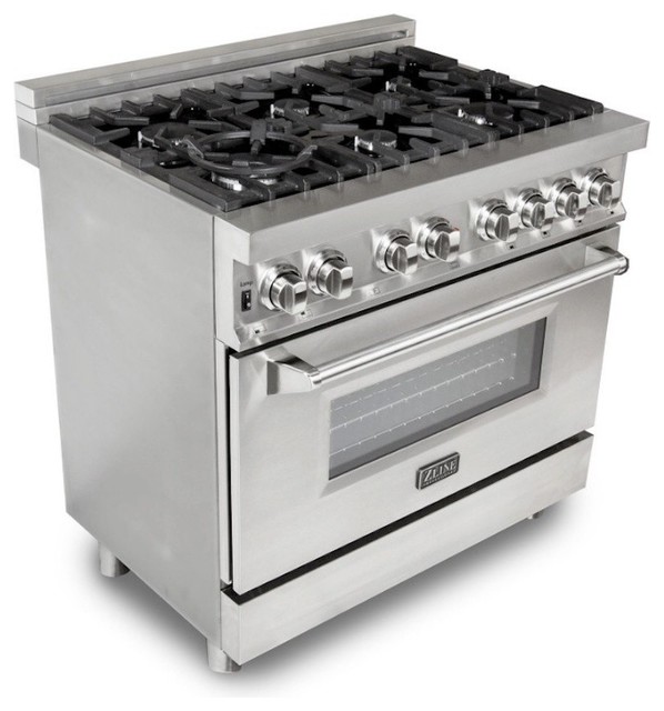 ZLINE Professional Dual Fuel Oven Range, Stainless Steel, 36"