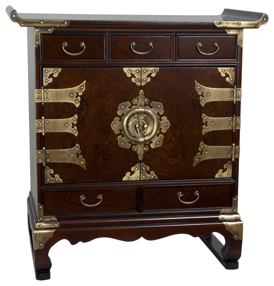 Korean Antique Style 5 Drawer End Table Asian Accent Chests And by