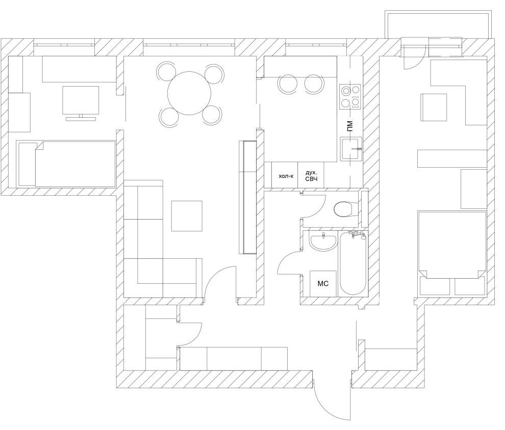 Квартира 3х комнатная