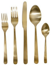 5-Piece Gold Cutlery Set