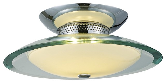 Curva Chrome Round 2-Light 12" Wide Ceiling Light
