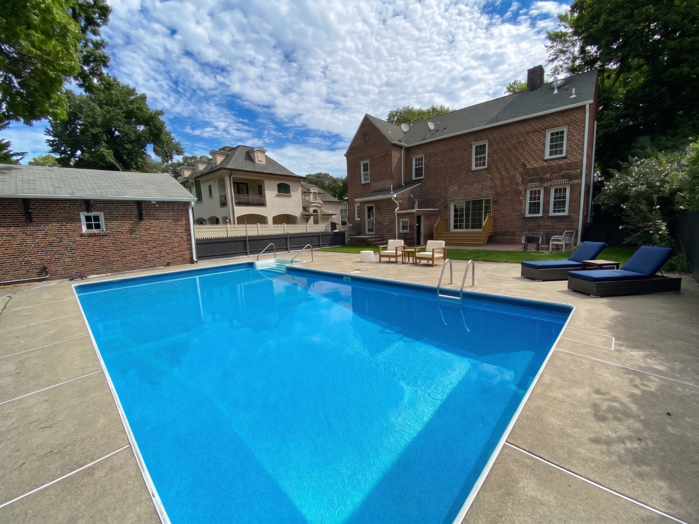 Brick Rear Facade with In-Ground Pool