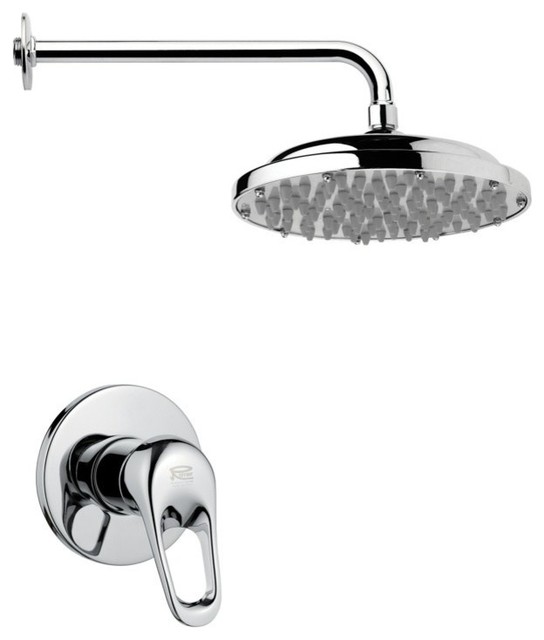 Chrome Shower Faucet Set With 9" Rain Shower Head