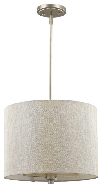 Daria 3-Light Washed Gold Pendant With Washed Gold And White Drum Shade