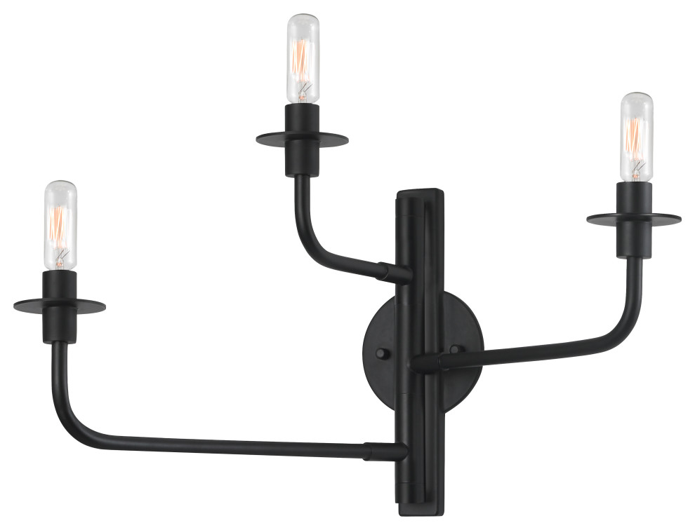 Atelier Sconce With Satin Black Finish