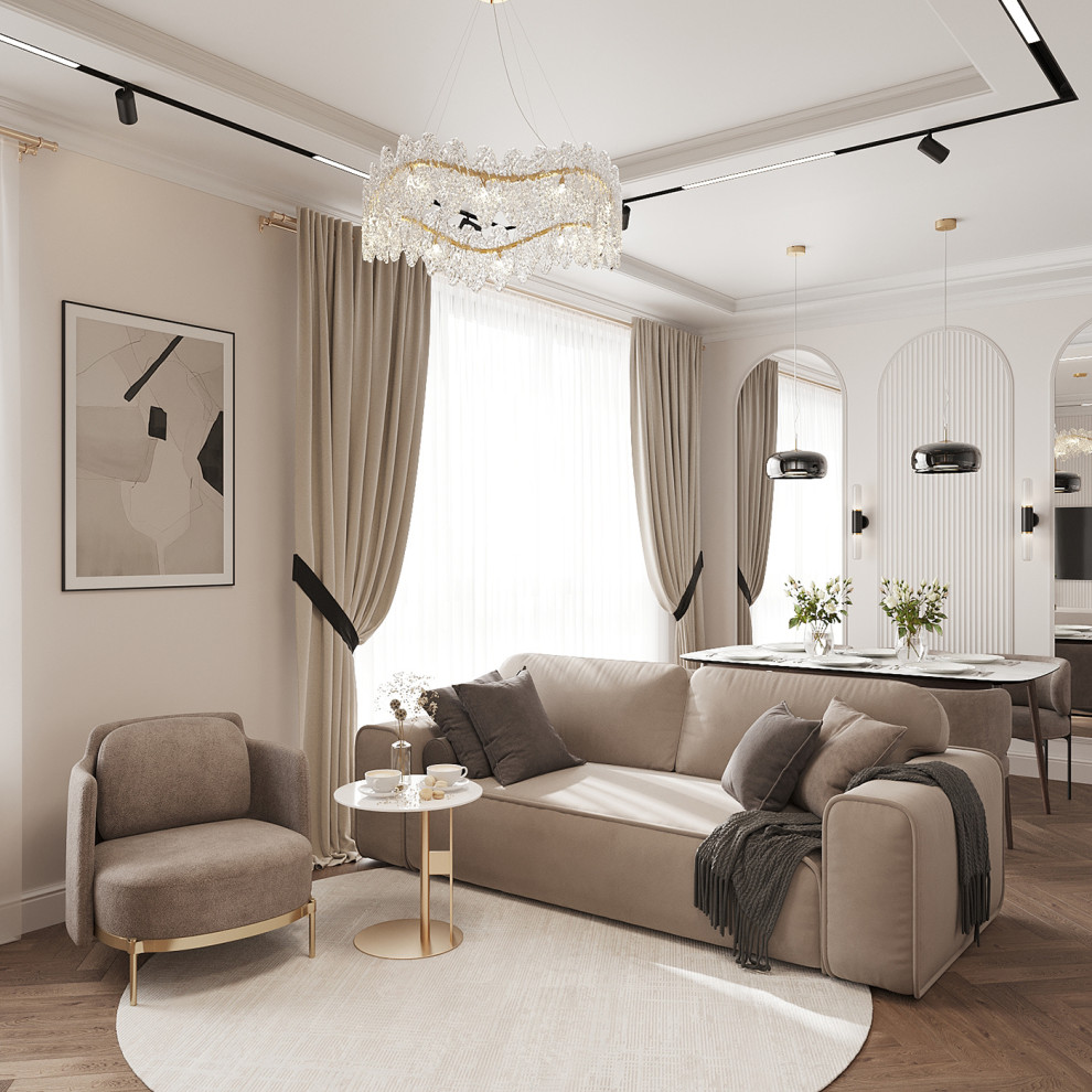 Интерьер в стиле неоклассика в РП ЗАРЕЧЬЕ 103 кв.м.