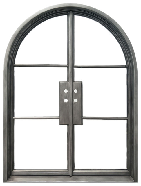 72 X96 Wrought Iron Entry Door With Double Low E Glass Right Hand Active