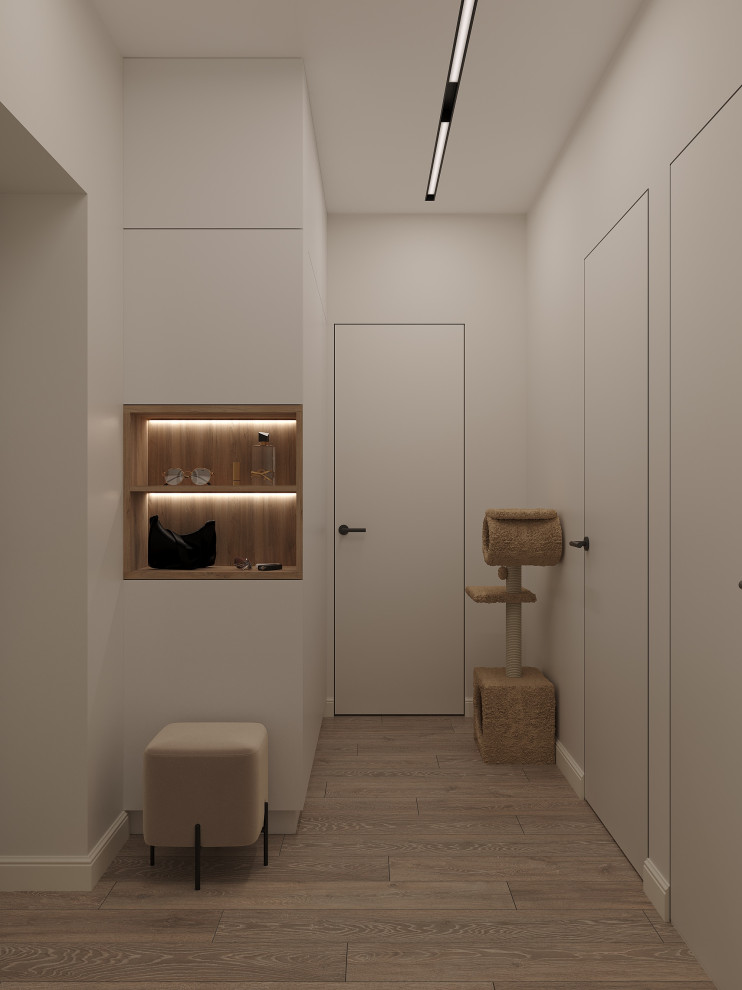 Светлая прихожая ЖК Парк Апрель