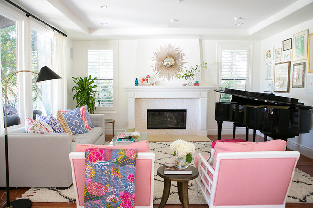Colorful and Eclectic Living Room transitional-living-room