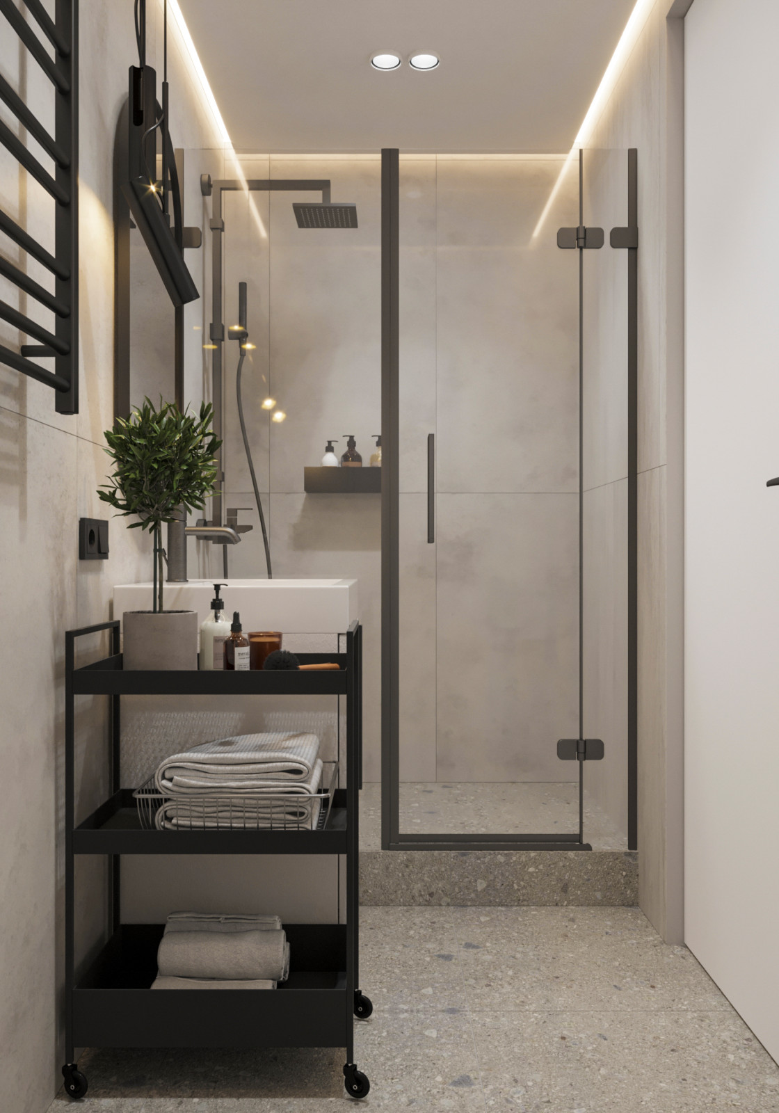 Дизайн  интерьера студии ЖК Аквамарин